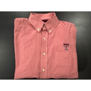 Antigua Texas‎ Tech Button Down Shirt Gingham Check Long Sleeve Small